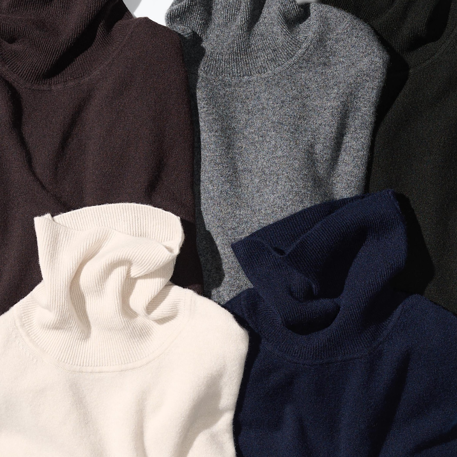 Uniqlo Кашемировый свитер с высоким воротником