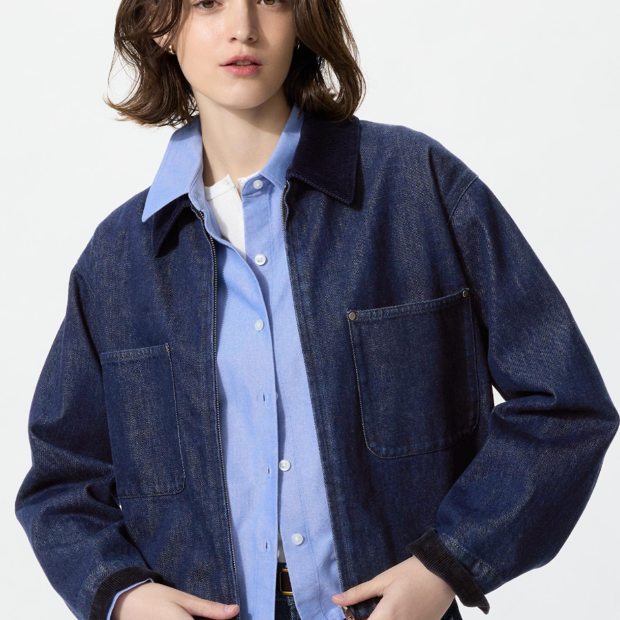 Uniqlo Короткая джинсовая куртка на молнии