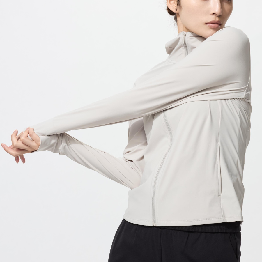 Uniqlo Ультраэластичная толстовка AIRism на молнии с капюшоном и защитой от УФ-лучей