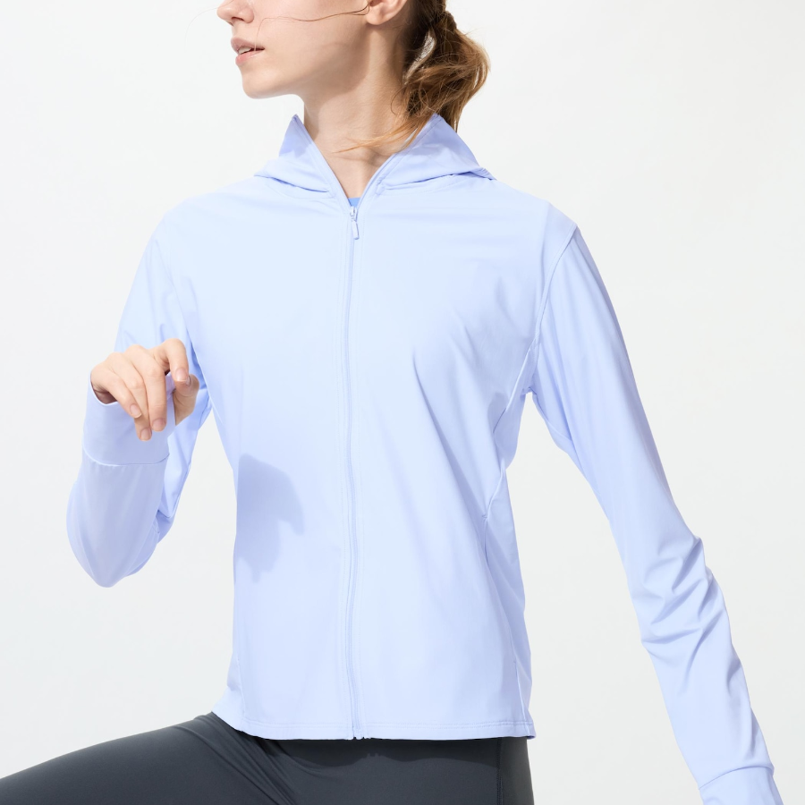 Uniqlo Ультраэластичная толстовка AIRism на молнии с капюшоном и защитой от УФ-лучей