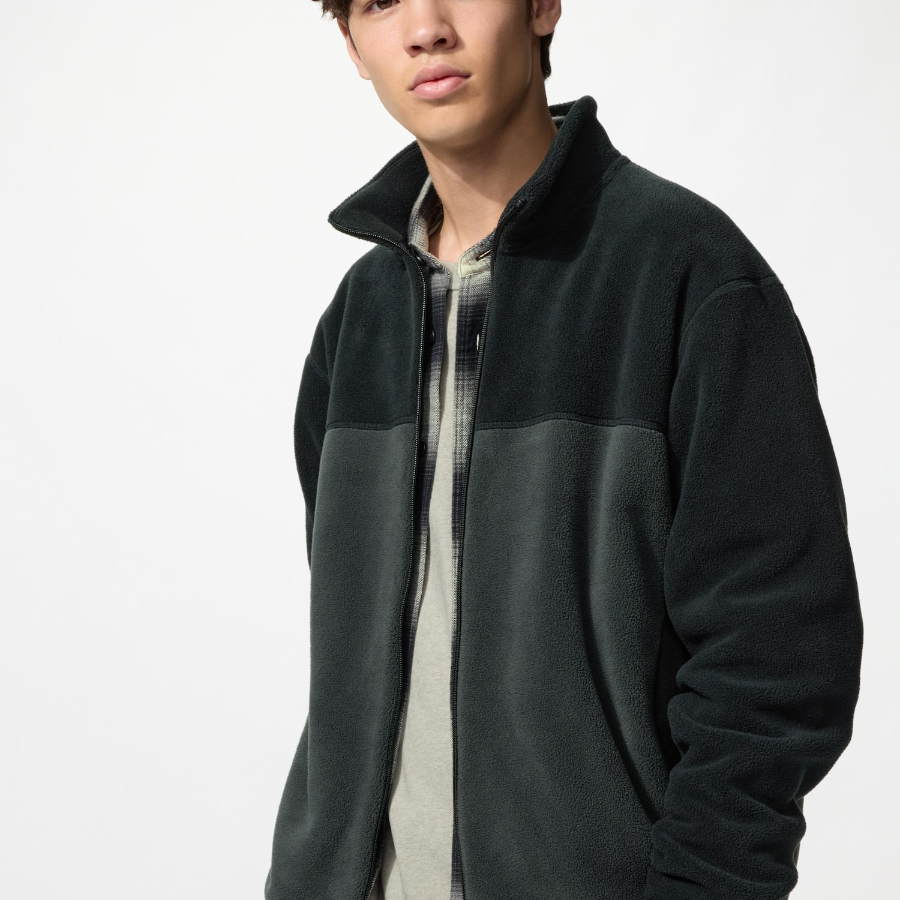 Uniqlo Флисовая куртка на молнии с цветными блоками