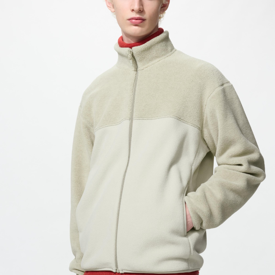 Uniqlo Флисовая куртка на молнии с цветными блоками