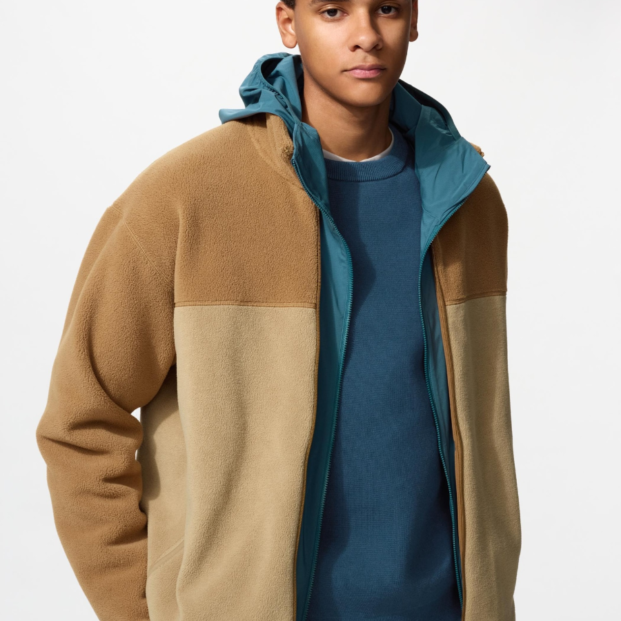 Uniqlo Флисовая куртка на молнии с цветными блоками