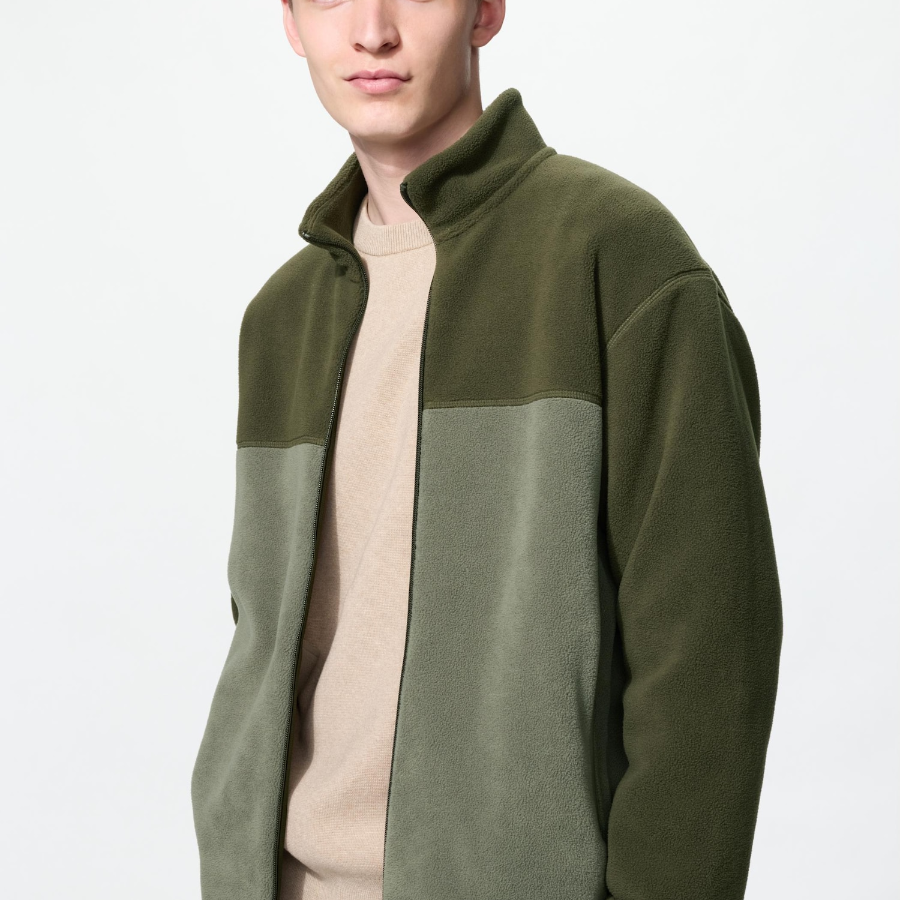 Uniqlo Флисовая куртка на молнии с цветными блоками