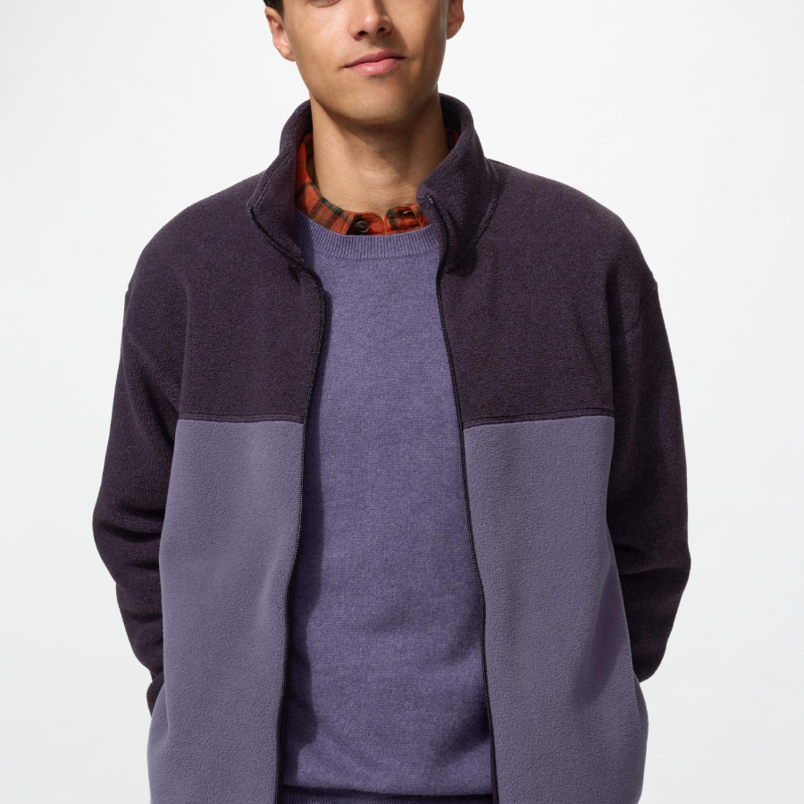 Uniqlo Флисовая куртка на молнии с цветными блоками