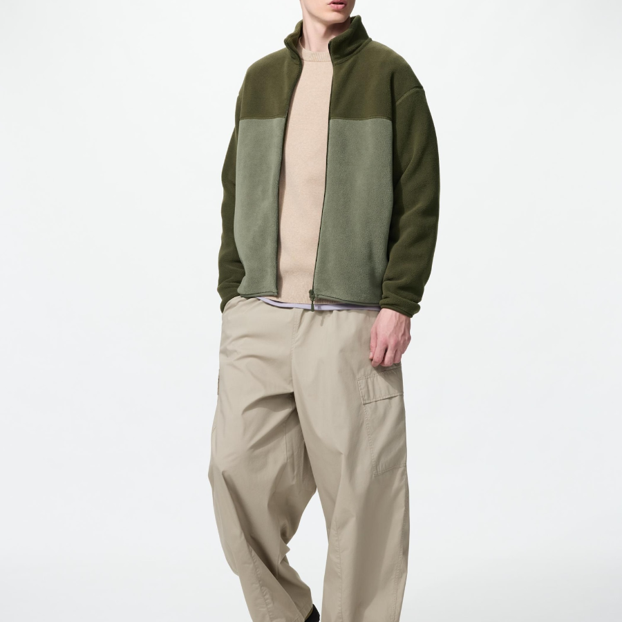 Uniqlo Флисовая куртка на молнии с цветными блоками