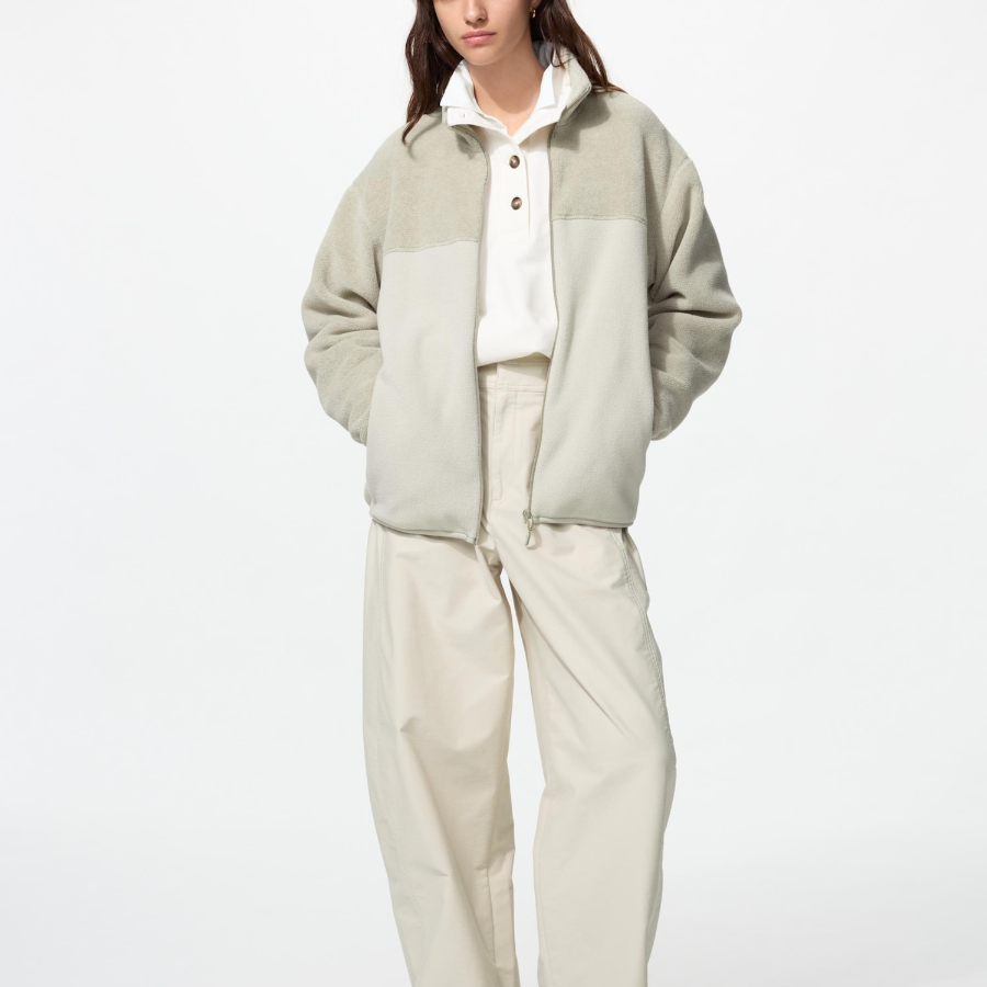 Uniqlo Флисовая куртка на молнии с цветными блоками