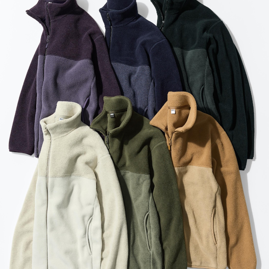 Uniqlo Флисовая куртка на молнии с цветными блоками
