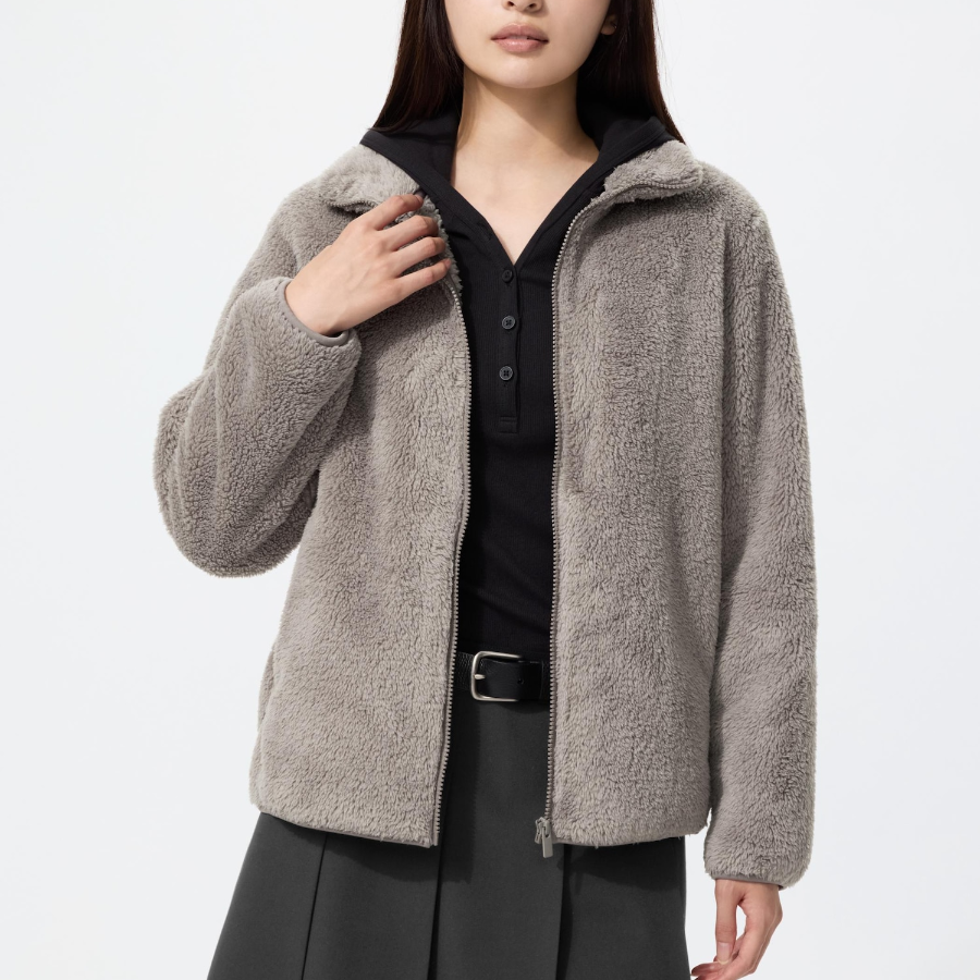 Uniqlo Пушистая флисовая куртка на молнии