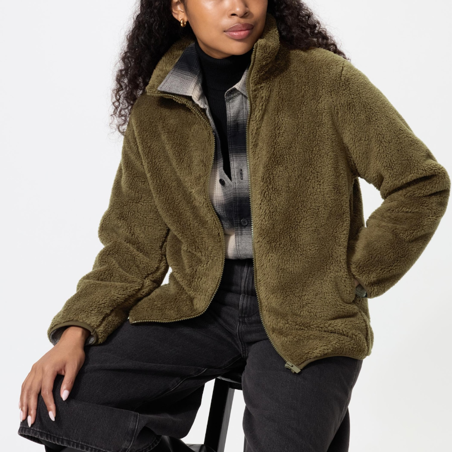 Uniqlo Пушистая флисовая куртка на молнии