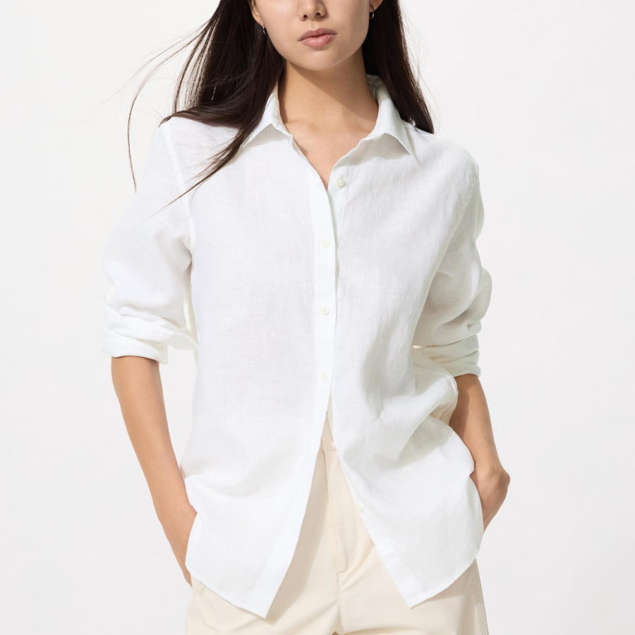 Uniqlo Премиальная льняная рубашка