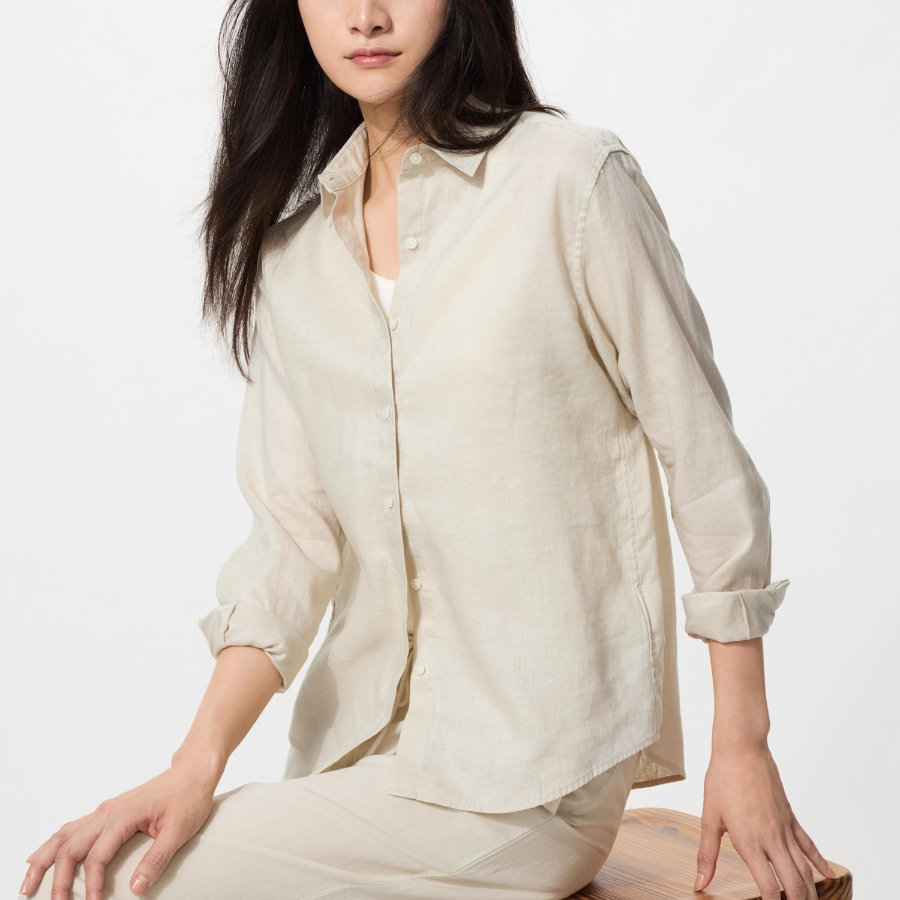 Uniqlo Премиальная льняная рубашка