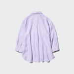 Uniqlo Рубашка из премиального льна с открытым воротом и рукавами 3/4