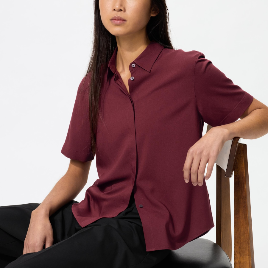 Uniqlo Блузка с короткими рукавами из вискозы