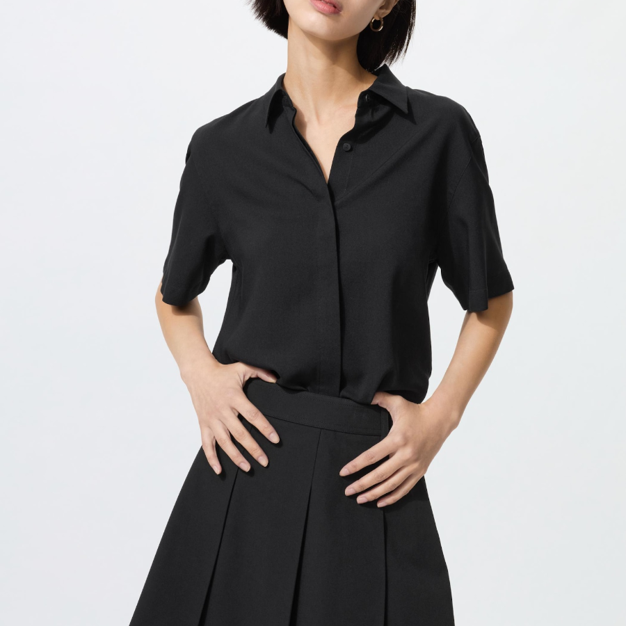 Uniqlo Блузка из вискозы с короткими рукавами