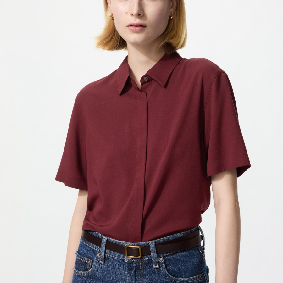 Uniqlo Блузка из вискозы с короткими рукавами