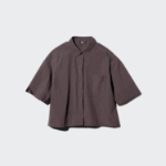 Uniqlo Нейлоновая рубашка свободного кроя с рукавами до локтя
