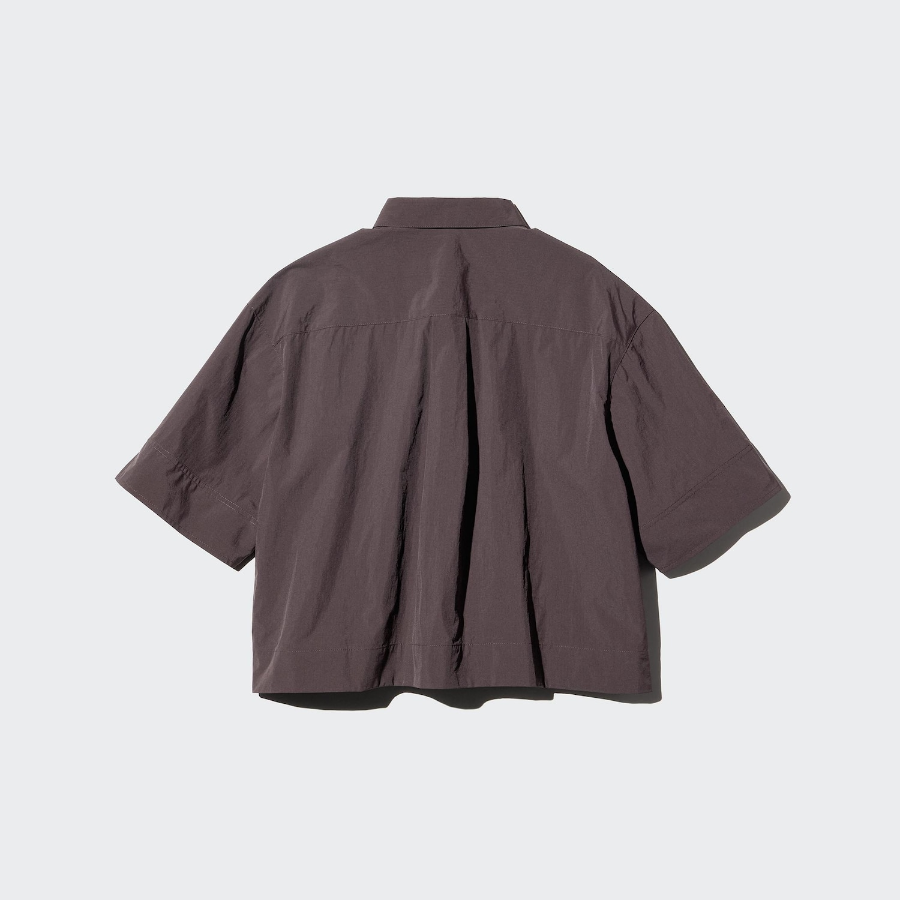Uniqlo Нейлоновая рубашка свободного кроя с рукавами до локтя