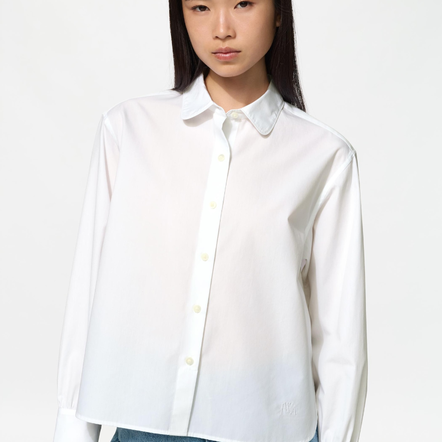 Uniqlo Хлопковая рубашка с объёмными рукавами
