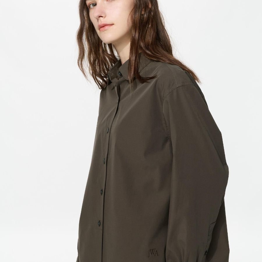 Uniqlo Хлопковая рубашка с объёмными рукавами