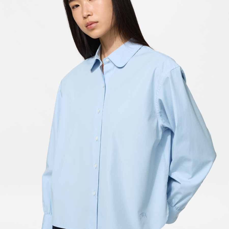 Uniqlo Хлопковая рубашка с объёмными рукавами