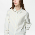 Uniqlo Хлопковая рубашка с объёмными рукавами в полоску