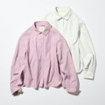 Uniqlo Хлопковая рубашка с объёмными рукавами в полоску