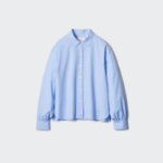 Uniqlo Хлопковая рубашка в полоску с объёмными рукавами