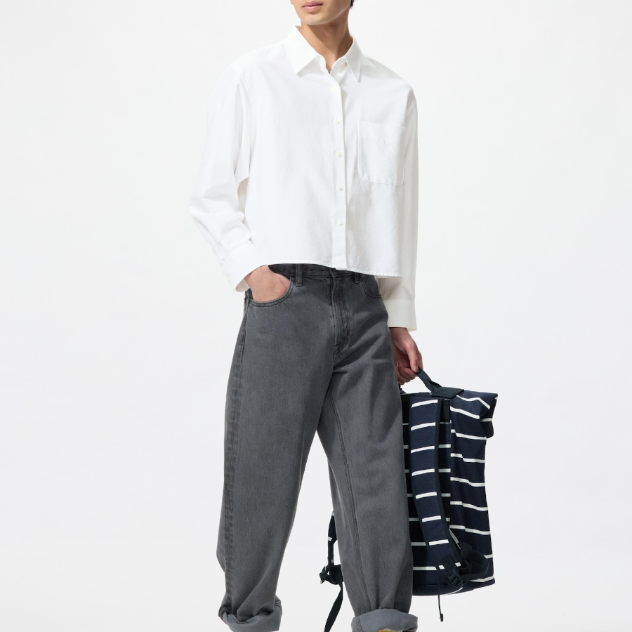 Uniqlo Оксфордская рубашка свободного кроя