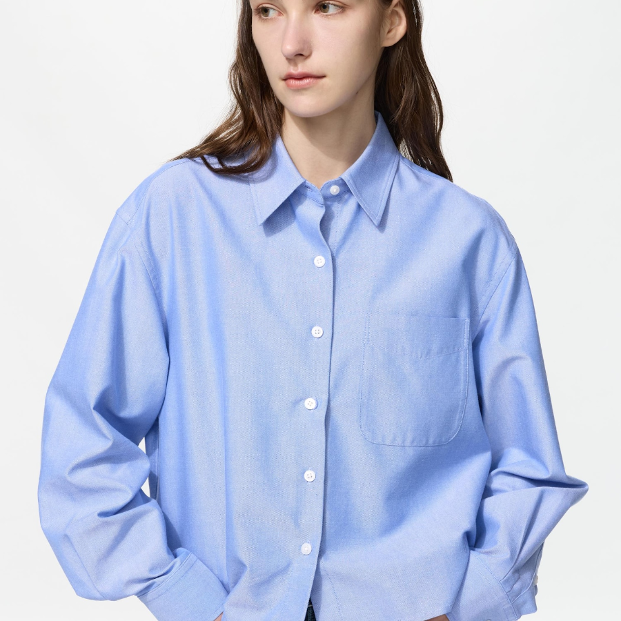 Uniqlo Рубашка свободного кроя из оксфорда