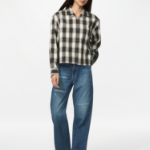Uniqlo Фланелевая рубашка свободного кроя в клетку