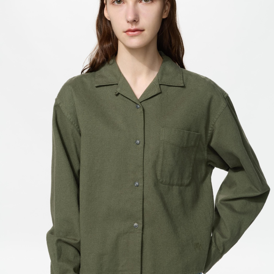 Uniqlo Фланелевая рубашка свободного кроя