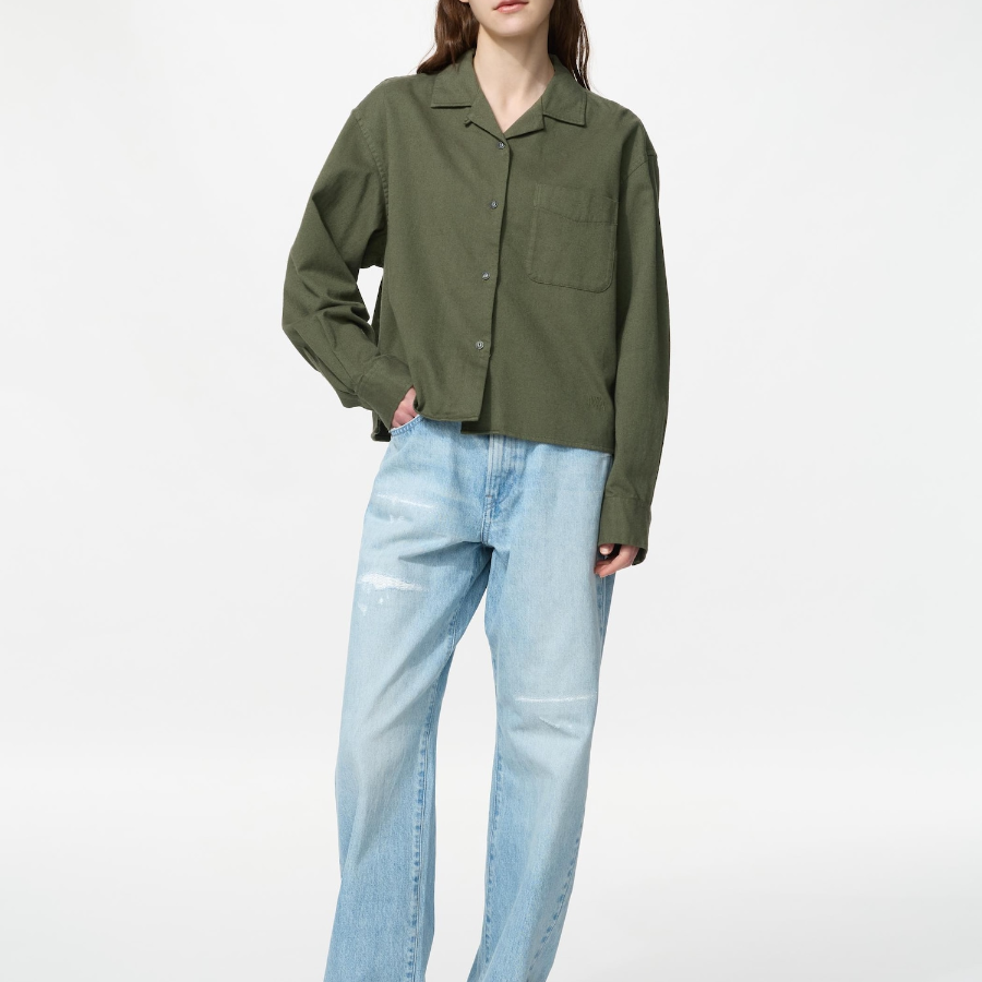 Uniqlo Фланелевая рубашка свободного кроя