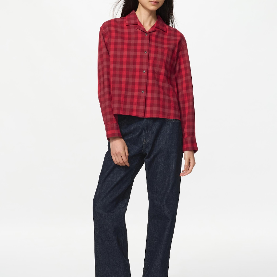 Uniqlo Фланелевая рубашка свободного кроя в клетку