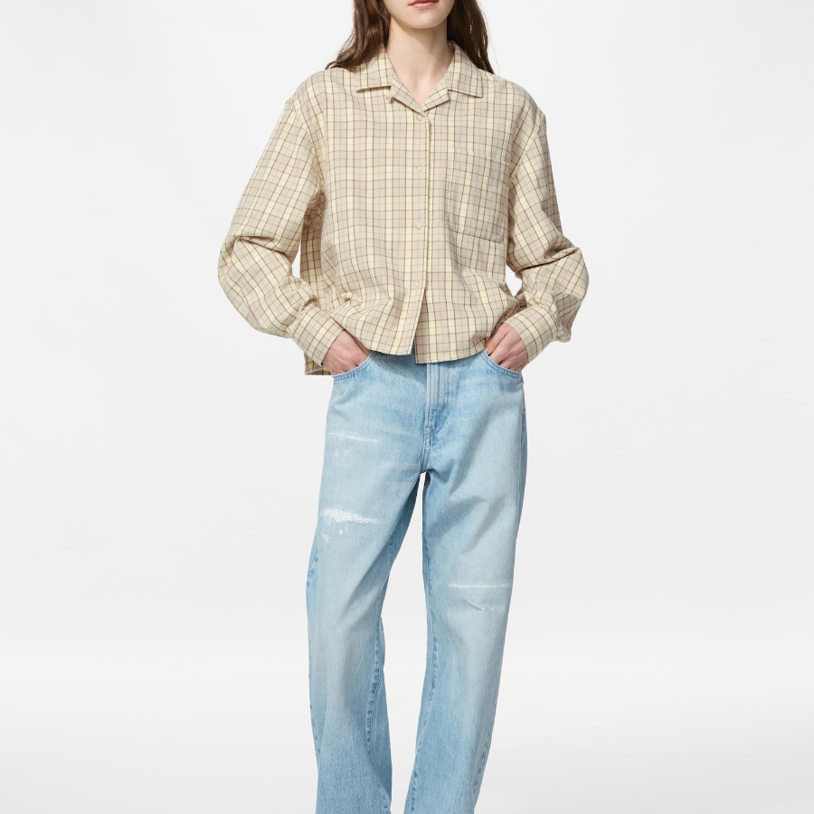 Uniqlo Фланелевая рубашка свободного кроя в клетку