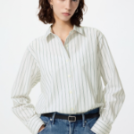 Uniqlo Хлопковая рубашка в полоску