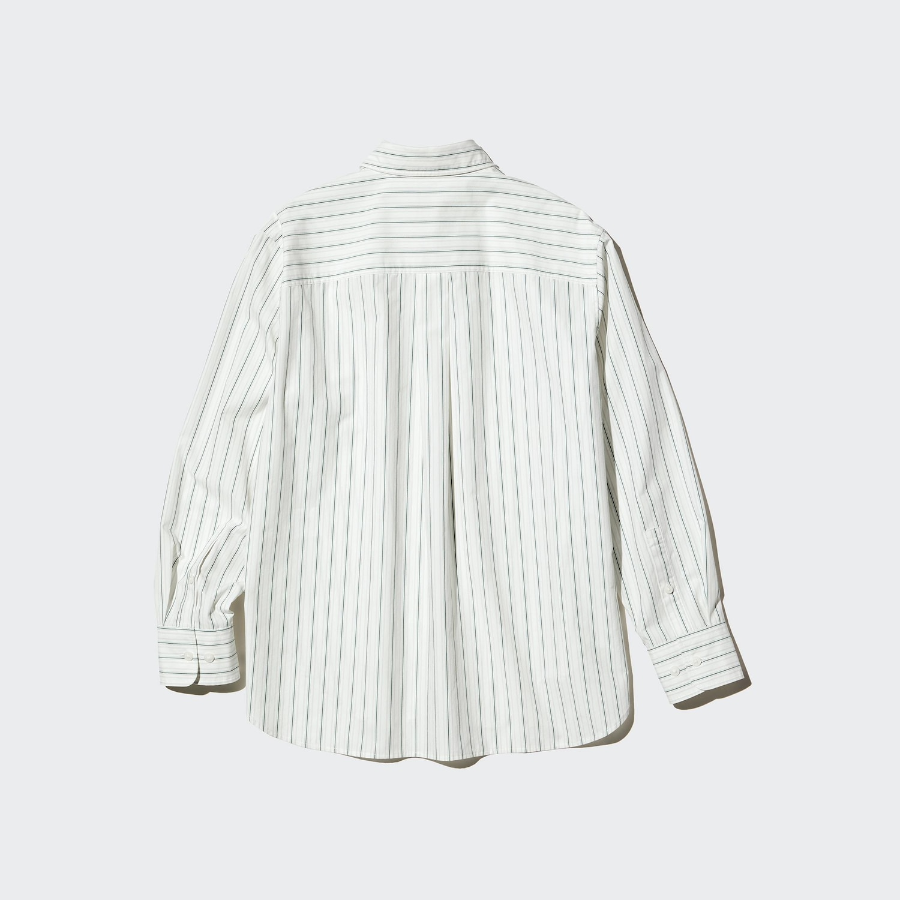 Uniqlo Хлопковая рубашка в полоску