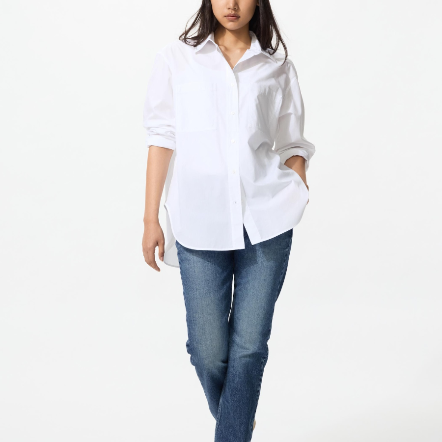 Uniqlo Хлопковая рубашка оверсайз