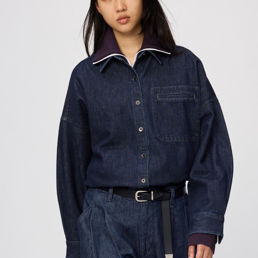 Uniqlo Джинсовая рубашка-куртка свободного кроя