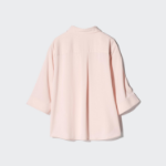 Uniqlo Блузка из вискозы с открытым воротником и рукавами 3/4