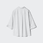 Uniqlo Полосатая блузка из вискозы с воротником и рукавами 3/4