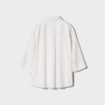 Uniqlo Полосатая блузка из вискозы с открытым воротником и рукавами 3/4