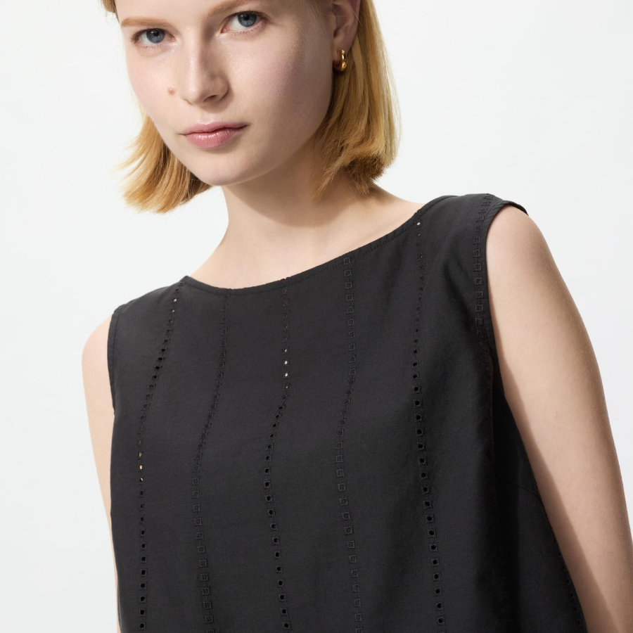 Uniqlo Блузка без рукавов с вышивкой