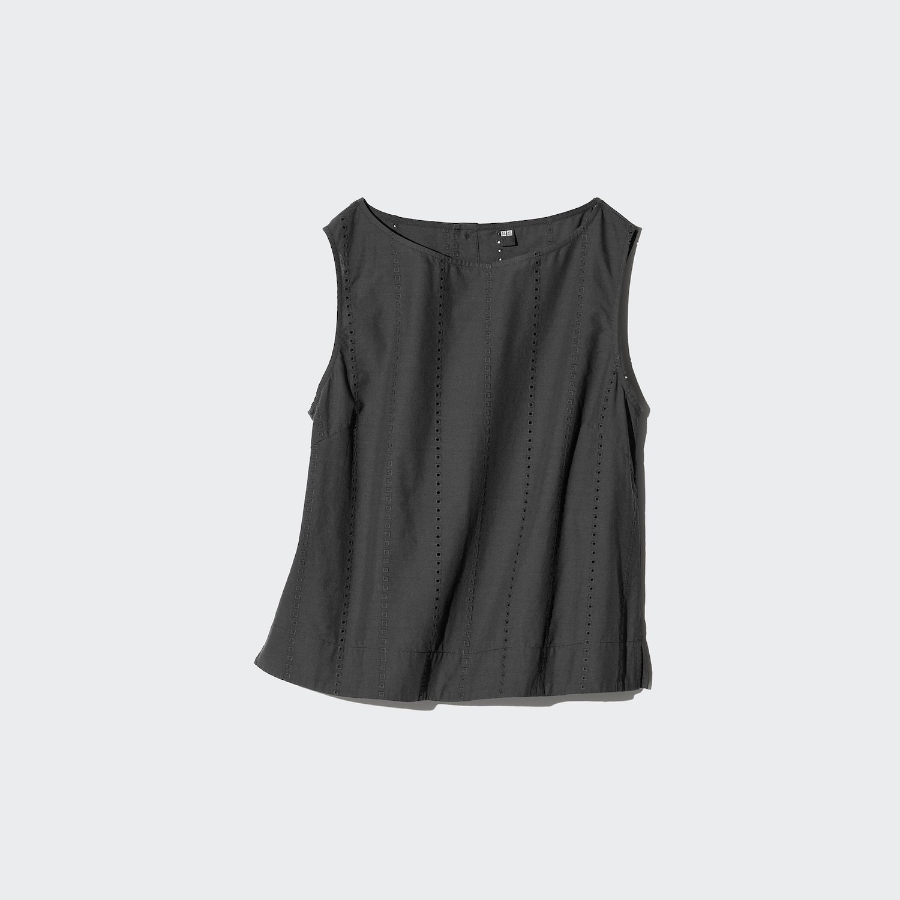 Uniqlo Блузка без рукавов с вышивкой