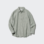 Uniqlo Премиальная льняная рубашка в полоску