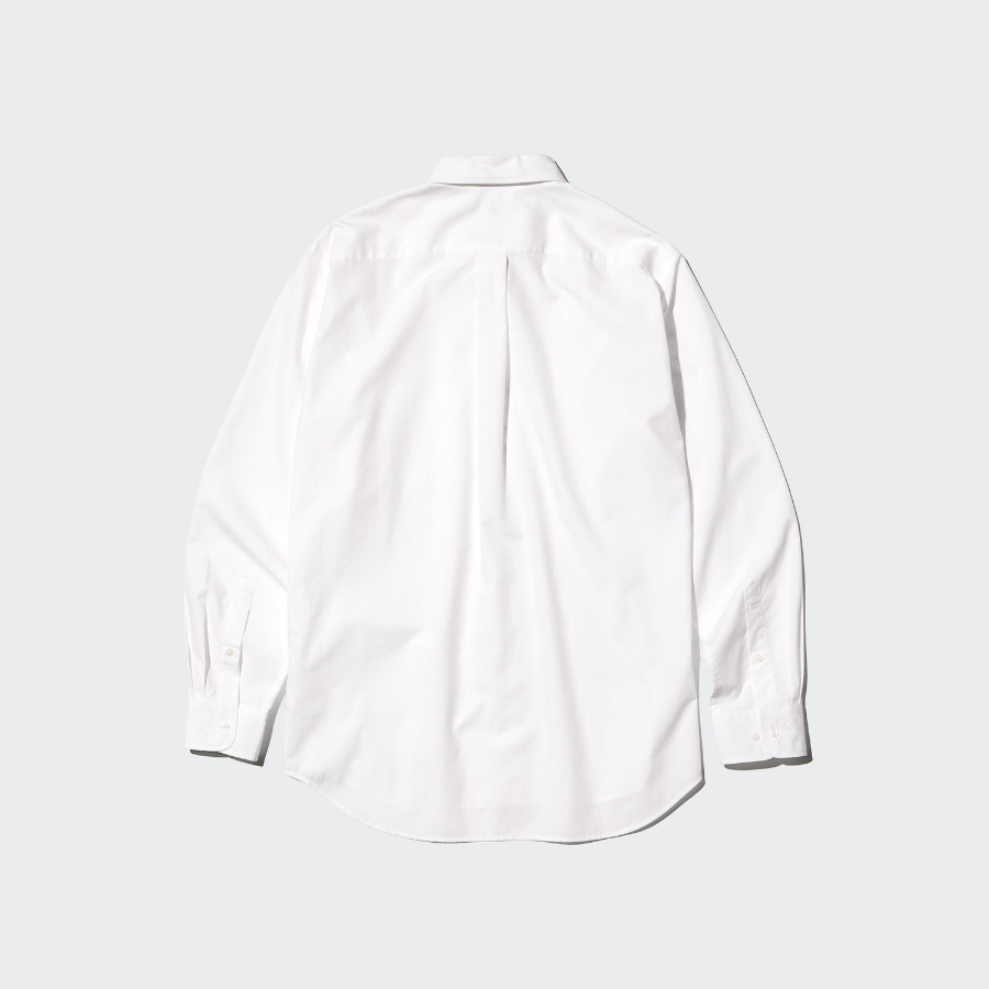 Uniqlo Рубашка из хлопковой ткани с воротником на пуговицах