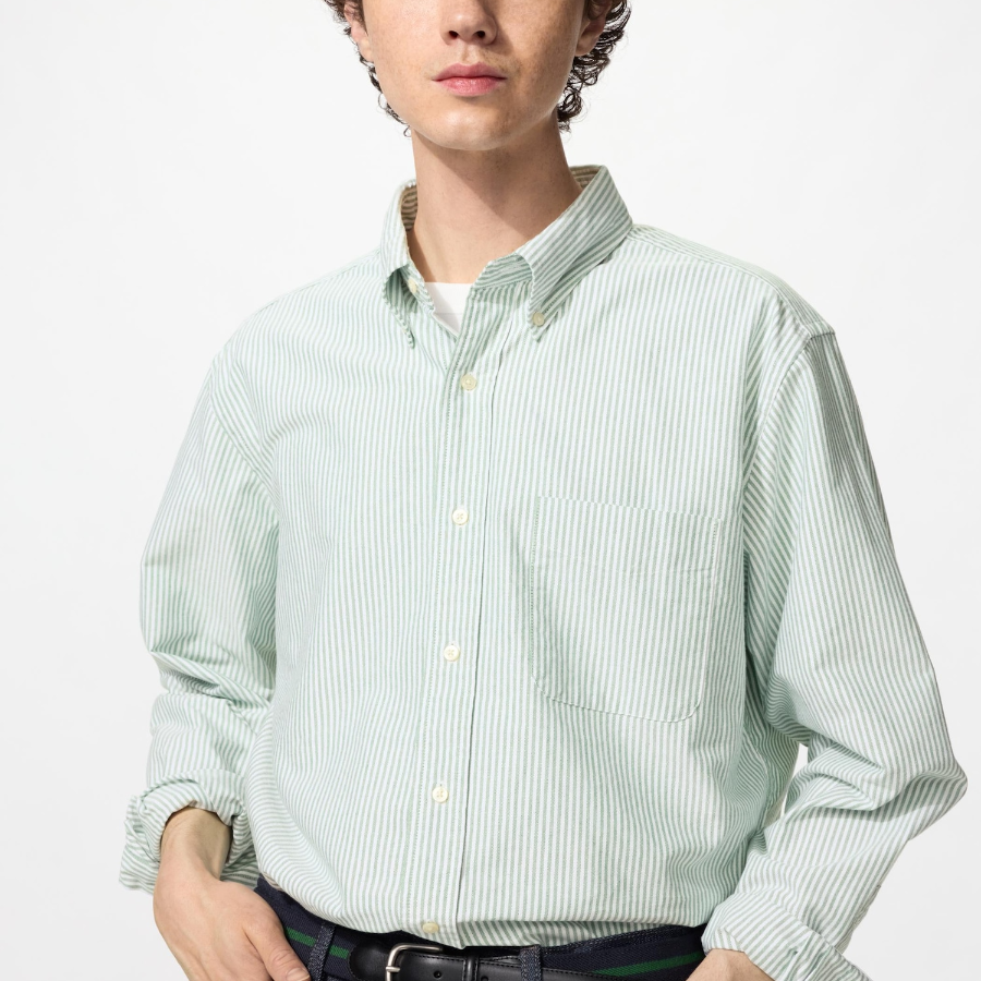 Uniqlo Полосатая оксфордская рубашка