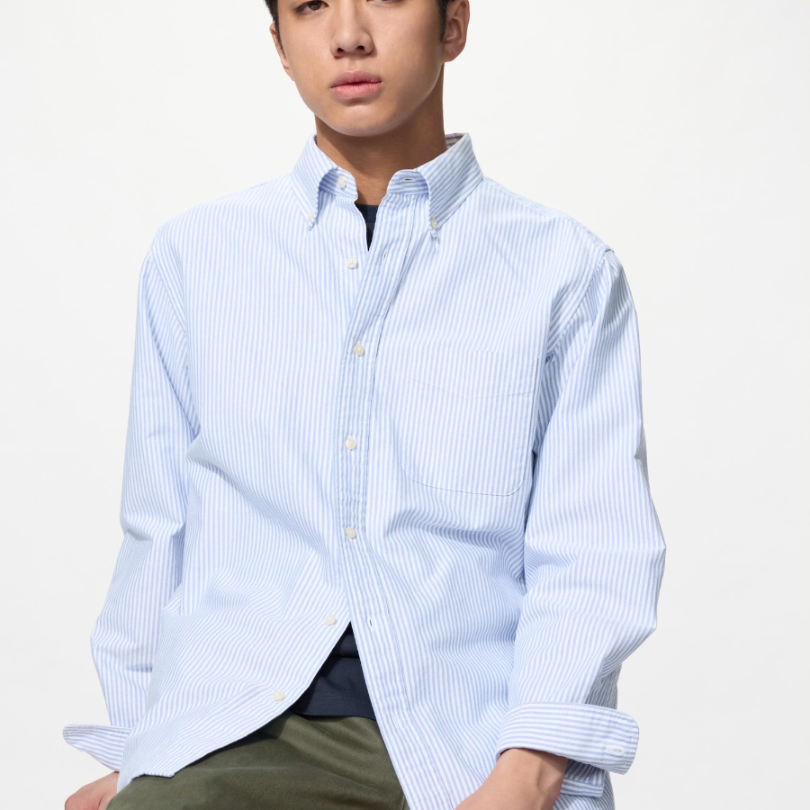 Uniqlo Полосатая оксфордская рубашка
