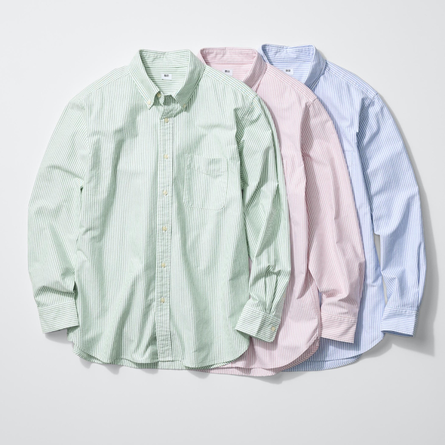 Uniqlo Полосатая оксфордская рубашка