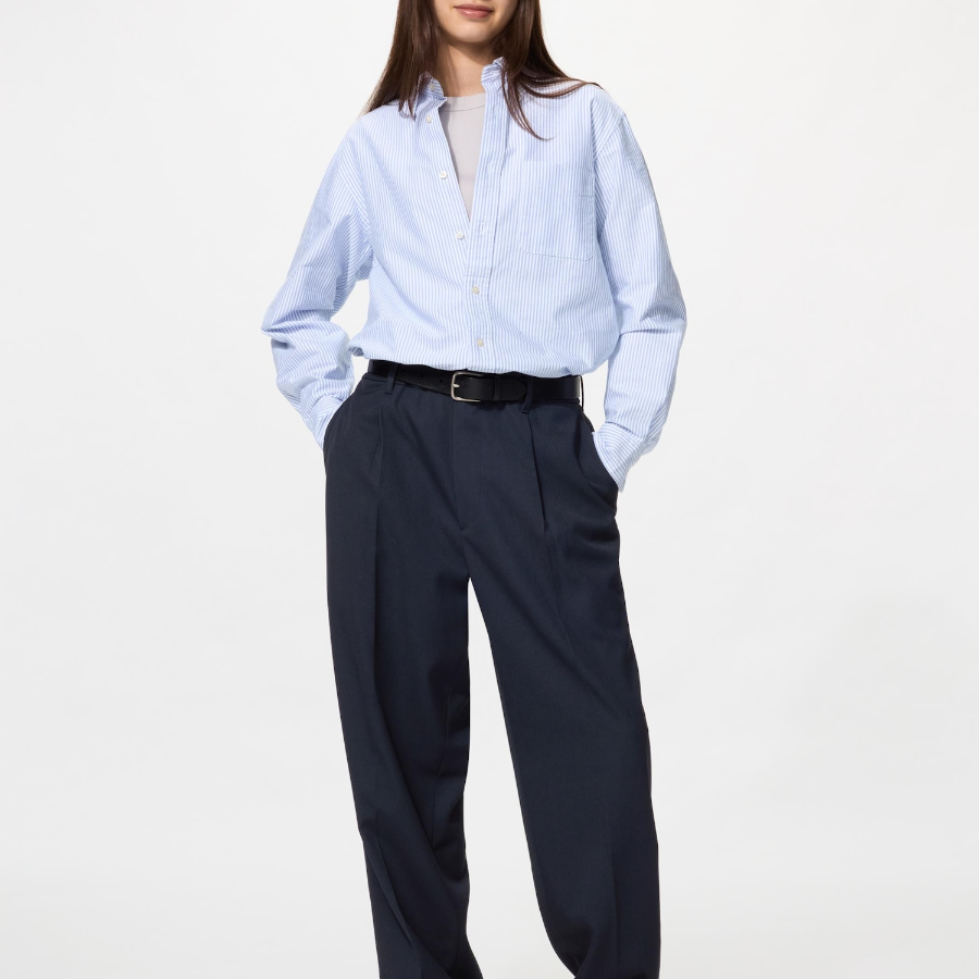 Uniqlo Полосатая оксфордская рубашка